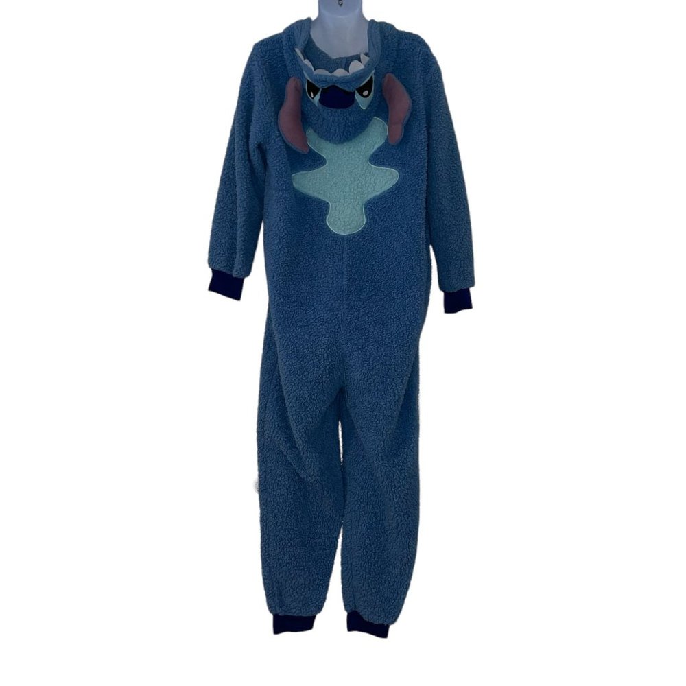 Disney Lilo & Stitch Pajamas Mens XL Costume Unionsuit Faux Sherpa Hoodie Hooded - Picture 3 of 7